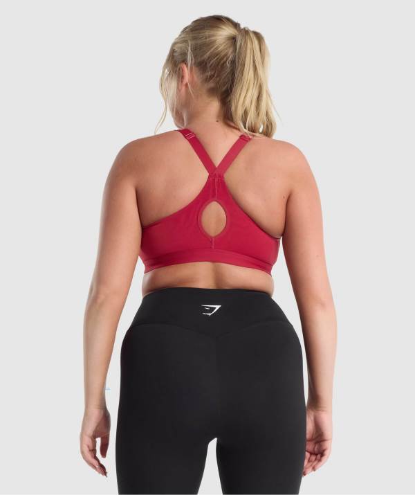 Damske Športové Podprsenky Gymshark Zip Up Bordove | WY9103486